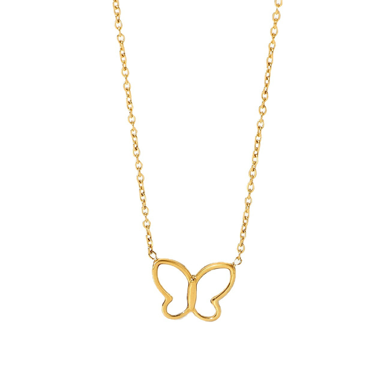 5pcs Blogger Stainless Steel Necklace 14K Gold White Shell Butterfly Gold Chain Necklace Ladies Popular Choker