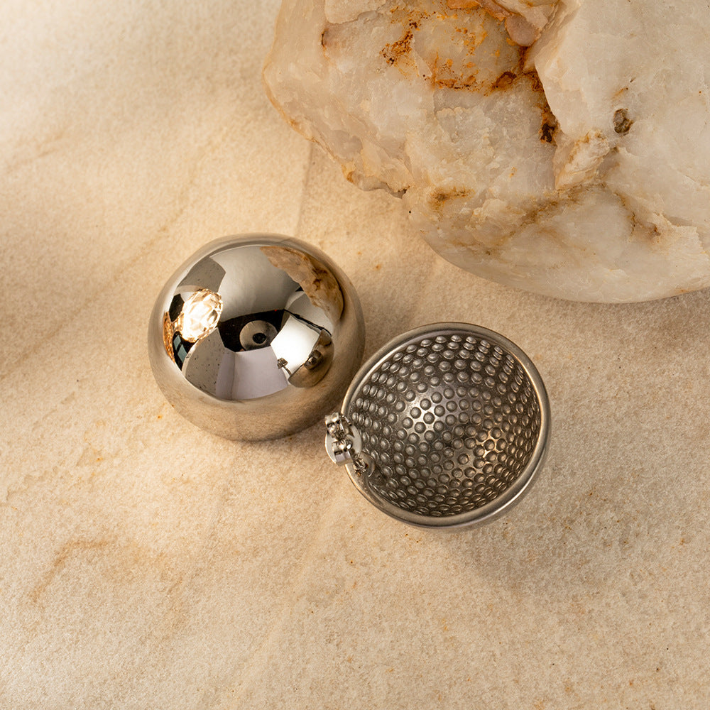 5pcs Titanium Steel Hemisphere Earrings Stud New Fashion Temperament Niche Design Women's Earrings Steel Earrings