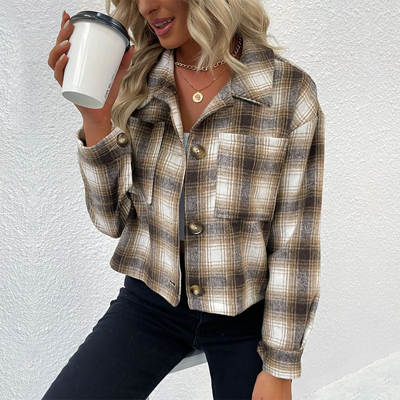 New Autumn And Winter New Women's Coat Plaid Shirt Woman Shacket