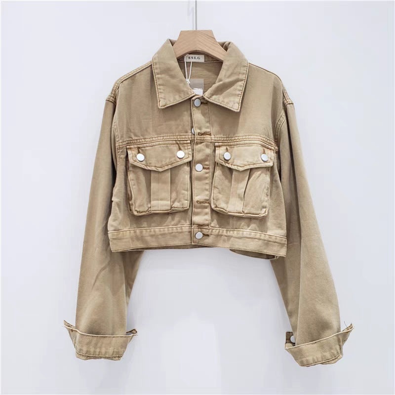 Pink Age-Reducing Denim Coat Female New Version Of Loose Thin Style With Bat Top Tide