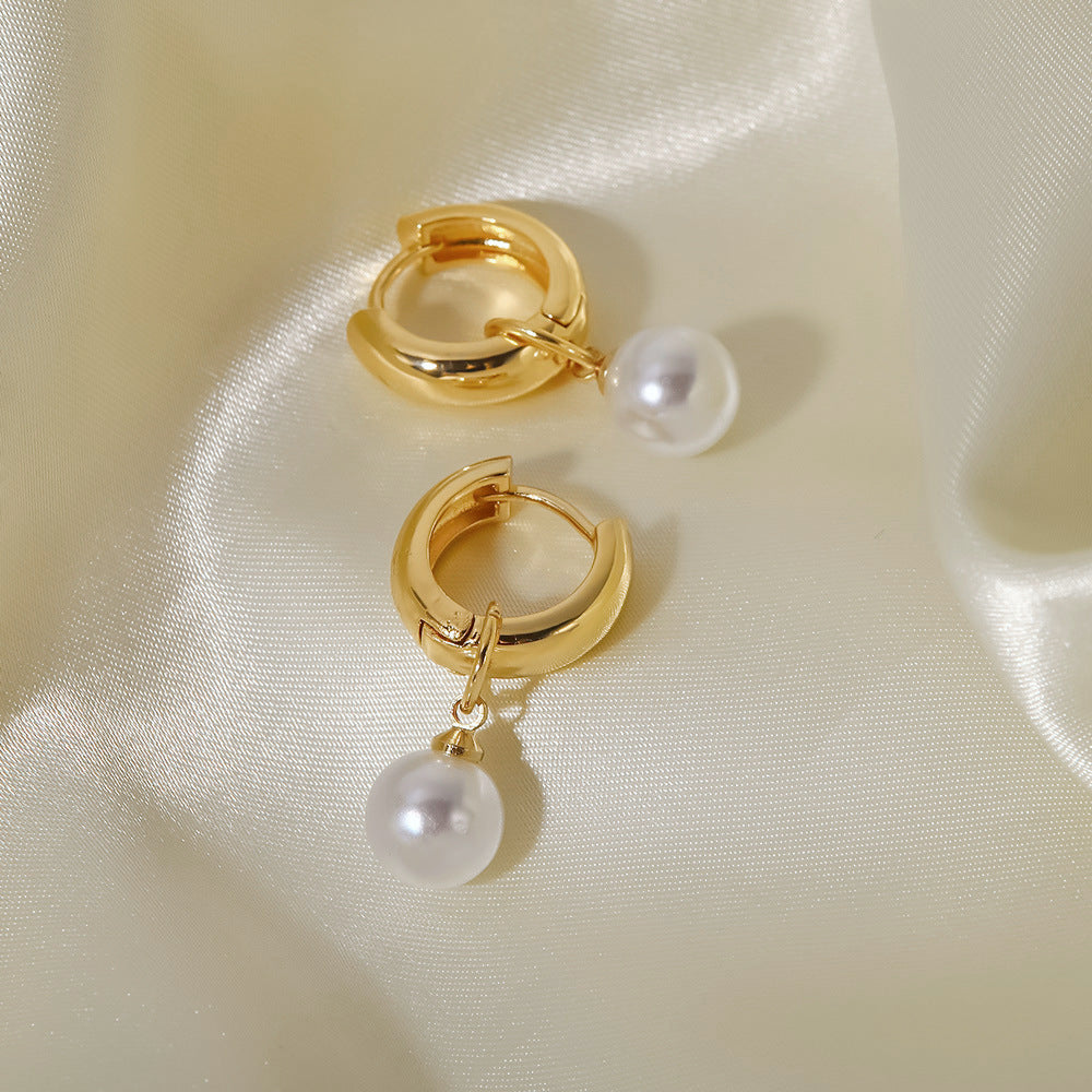 5pcs Selling Earrings Imitation Pearl Earrings Copper Electroplated Earrings Women's Jewelry