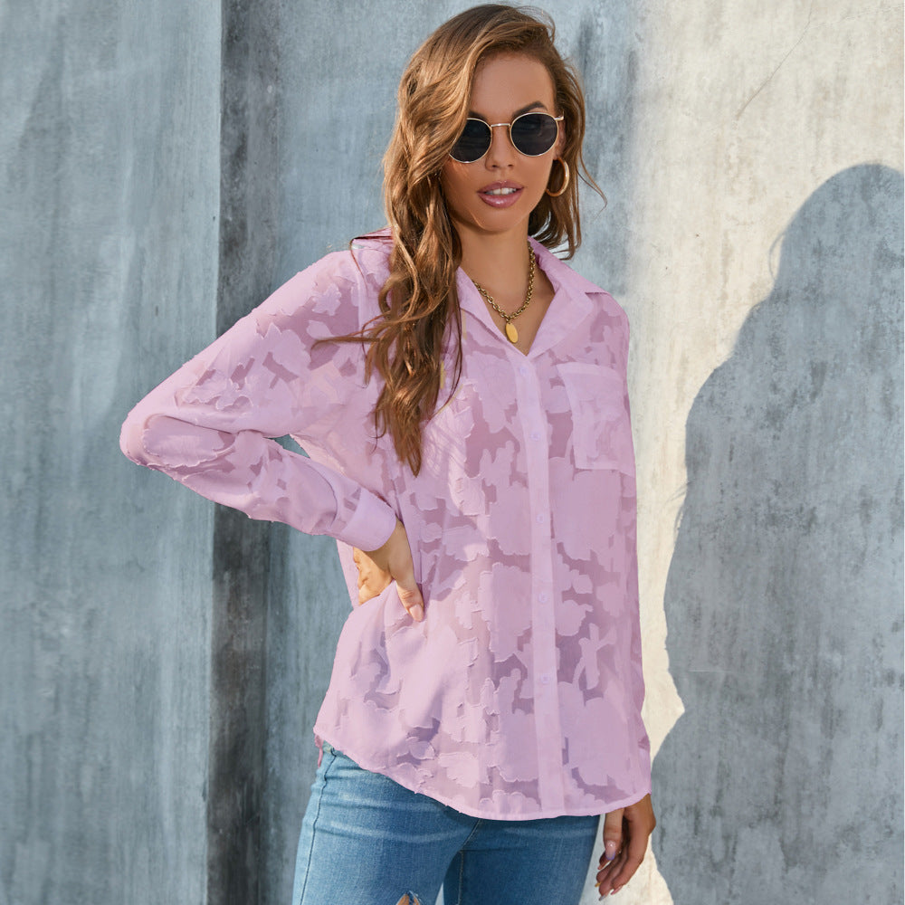 Large Size Women's Loose Casual Chiffon Shirt Shirt Color At Least