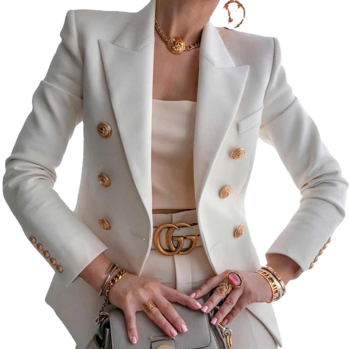 Women's Autumn And Winter New Fashion Temperament Slim Solid Color Suit Jacket Women A Hair