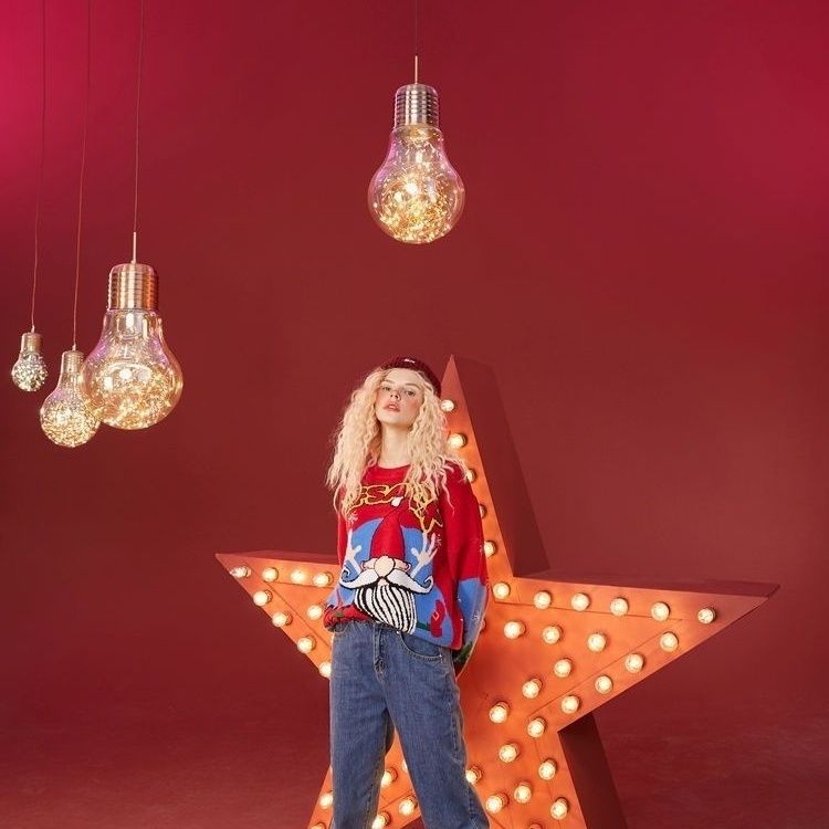 New Autumn Winter Thick Red Women's Sweater Plus-Size Santa Claus Top Retro Wear Knitwear Trend