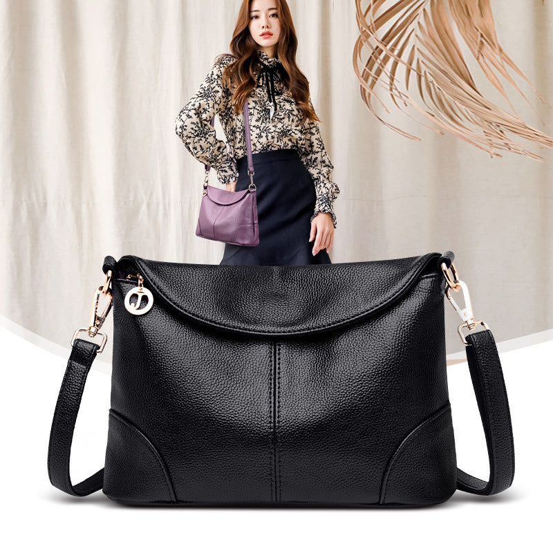 Bag Women New Fashion Crossbody Single Shoulder Women's Bags Middle-Aged Mother Soft Leather Small Square Bag