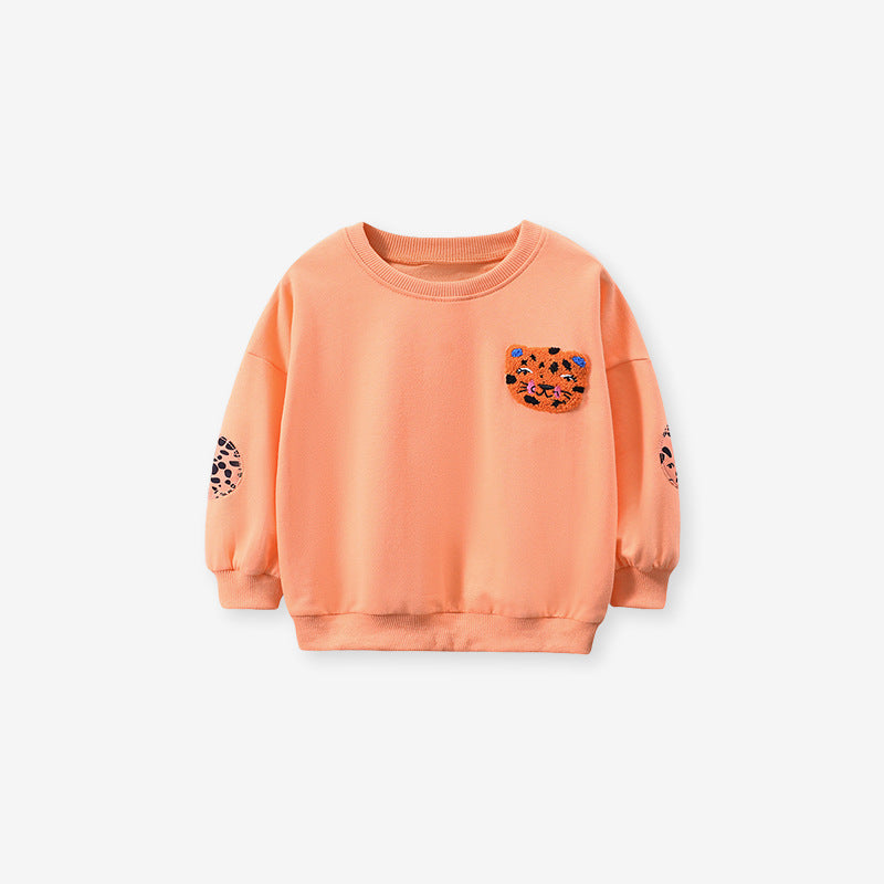 Autumn And Winter Cashmere Girls Hoodie Set Cute Long-Sleeved Children's Set Children's Set