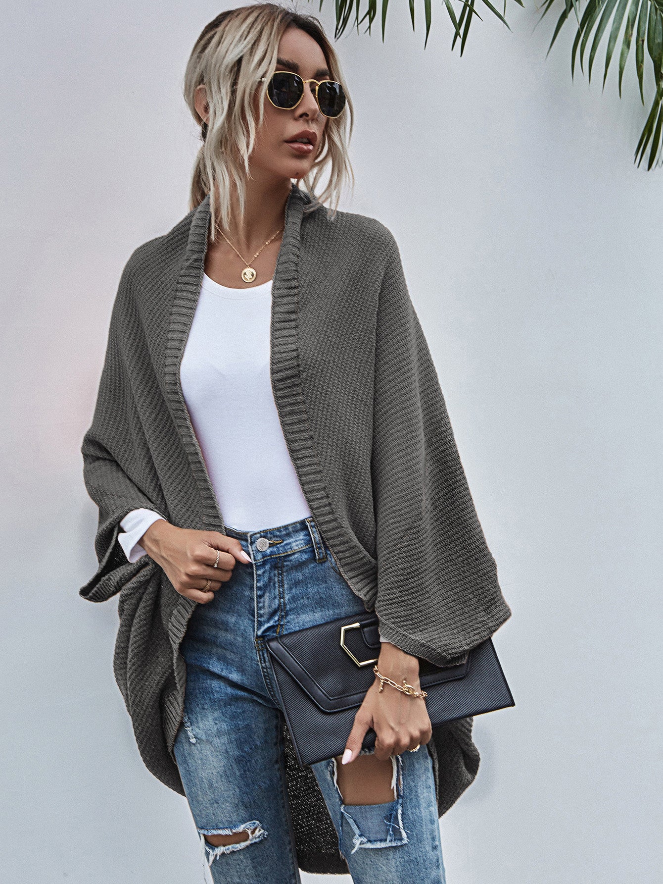 Color Cape Autumn And Winter New Color Knitting Cardigan Sweater Coat