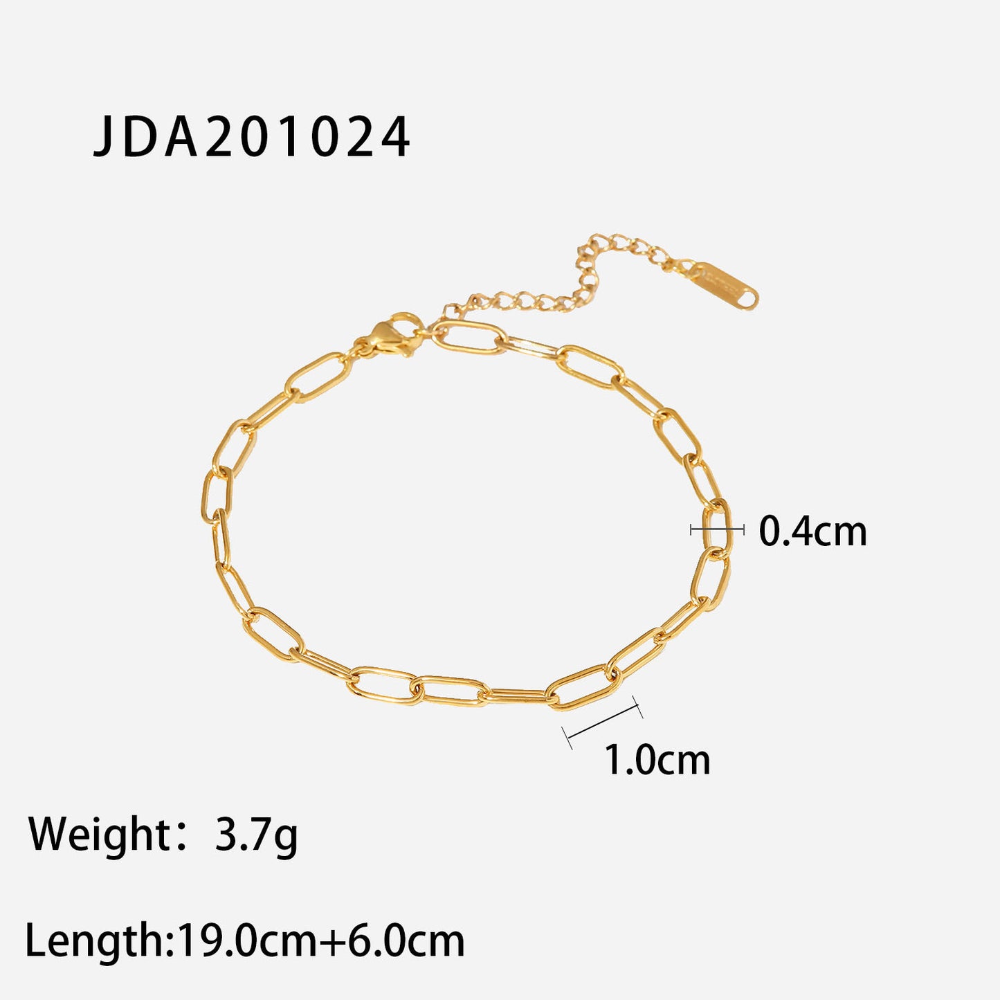 5pcs New Titanium Steel Anklet 18K Gold Paper Clip Chain Anklet Women's Fashion Clothing All Wear Anklet Ornaments