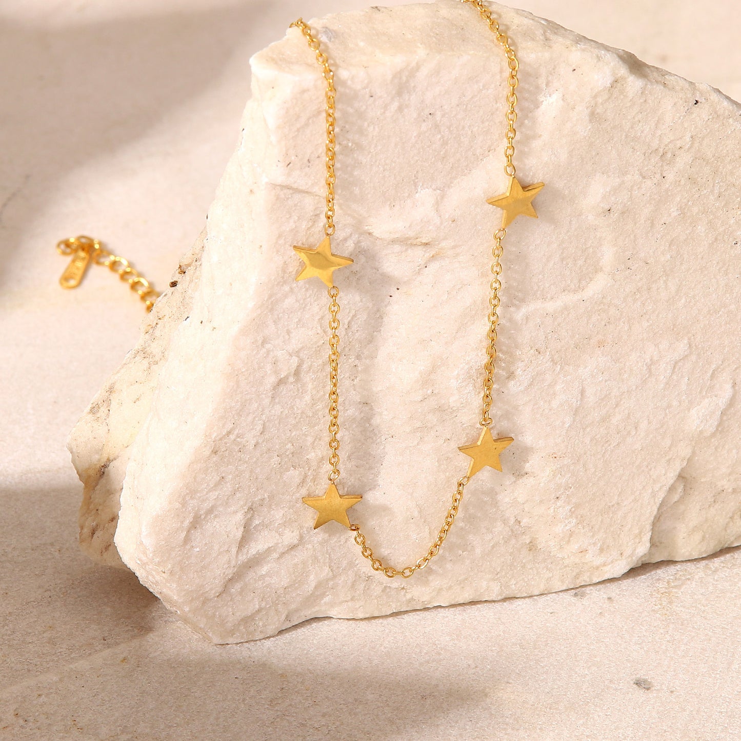 5pcs Fashion Personality Five-Pointed Star Fine Bead Chain Necklace Ladies Elegant Temperament Collarbone Chain Necklaces