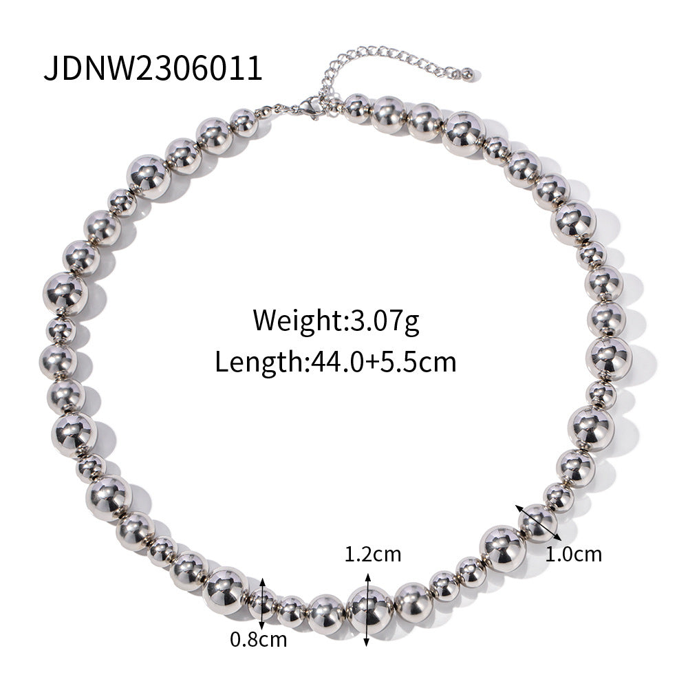 5pcs Fashion Popular 18K Gold Copper Bead Elastic 8Mm Non-Fading Necklace Jewelry