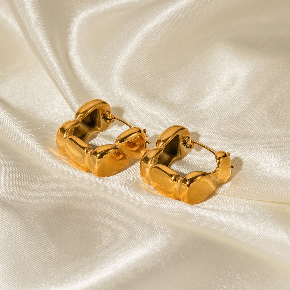 5pcs Earrings 18K Gold Plated Handmade Earrings Do Not Fade Women's Earrings