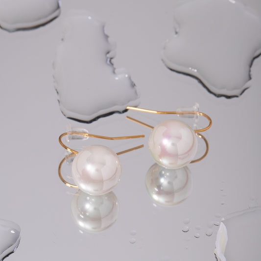 5pcs New Elegant Style 118K Gold Stainless Steel Magic Pearl Earrings Fashion Simple Earrings For Women