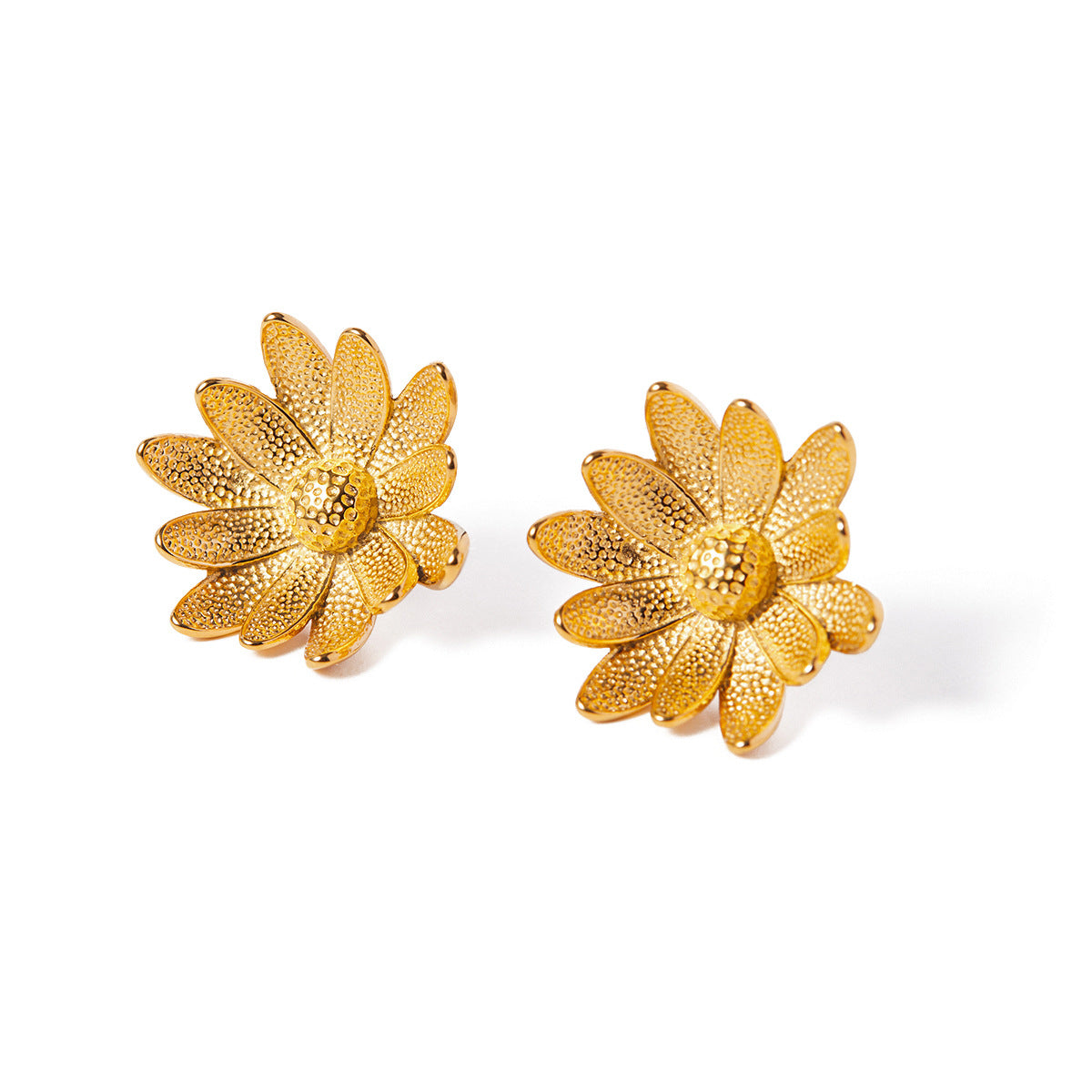 5pcs 18K Gold Stainless Steel Small Daisy Stud Earrings Selling Flowers Sunflower Stud Earrings