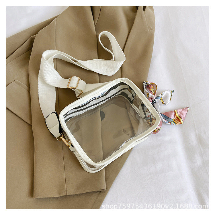 Pvc Crossbody Women's Bag New Transparent Jelly Bag Personality Mobile Phone Casual  One-Shoulder Small Square Bag Trend