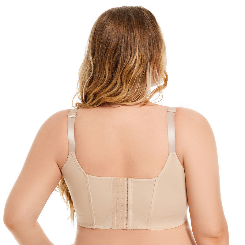 Plus-Size Smooth Sexy Underwear Women Pull Up A Pair Of Anti-Sag Underwire Bra Deep V Bra