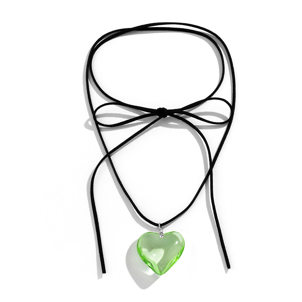 5 pcs Pull Adjustable Wax Thread Choker Collar Simple Personality Big Love Pendant Necklace