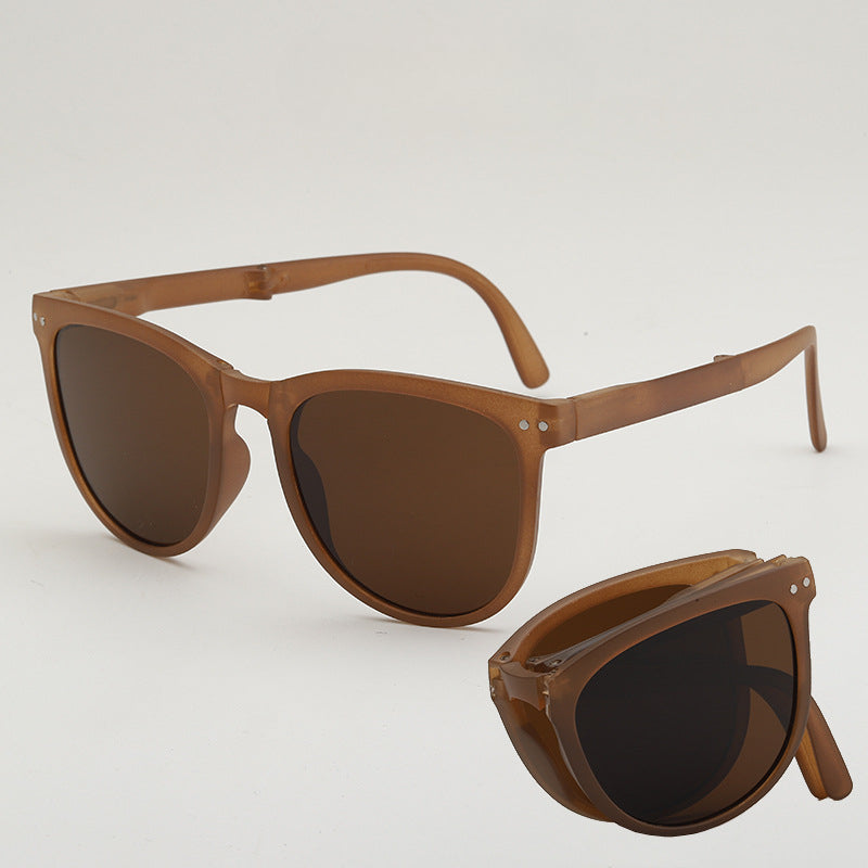 5 pairs UV400 Uv Sunscreen Sunglasses For Men Convenient Oval Frame Sunshade Folding Sunglasses For Women Polarizer