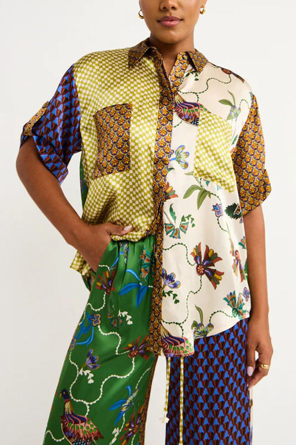 Autumn And Winter New Print Pocket Leisure Set Loose Home Two-Piece Set Women