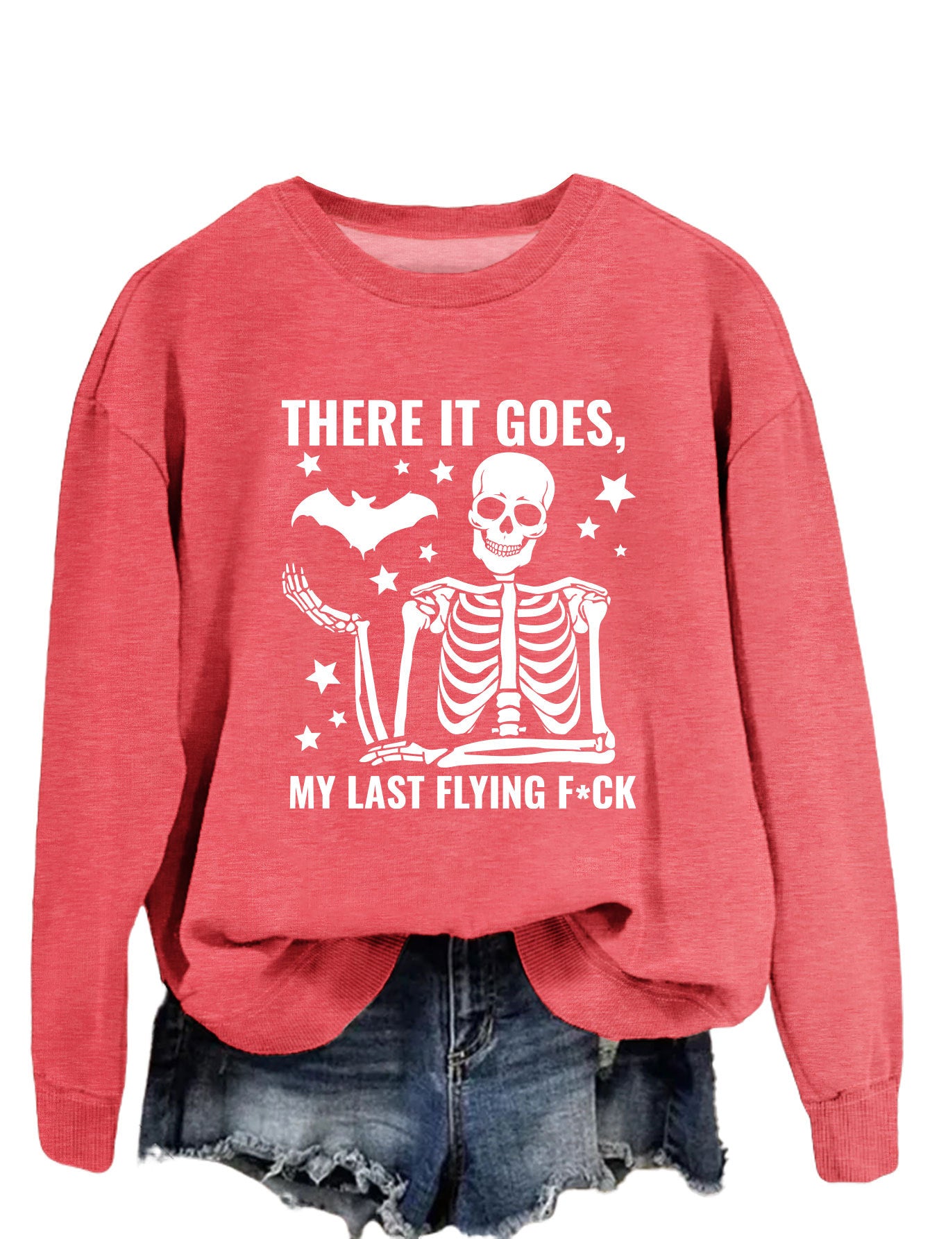 Print There It Goes Comfortable All-In-One Pullover Hoodie Autumn Fashion Long-Sleeved Shirt