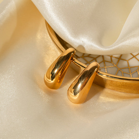 5pcs 18K Gold Regular Shape Earrings Fashion Simple Earrings Streamer New Stud Earrings Jewelry