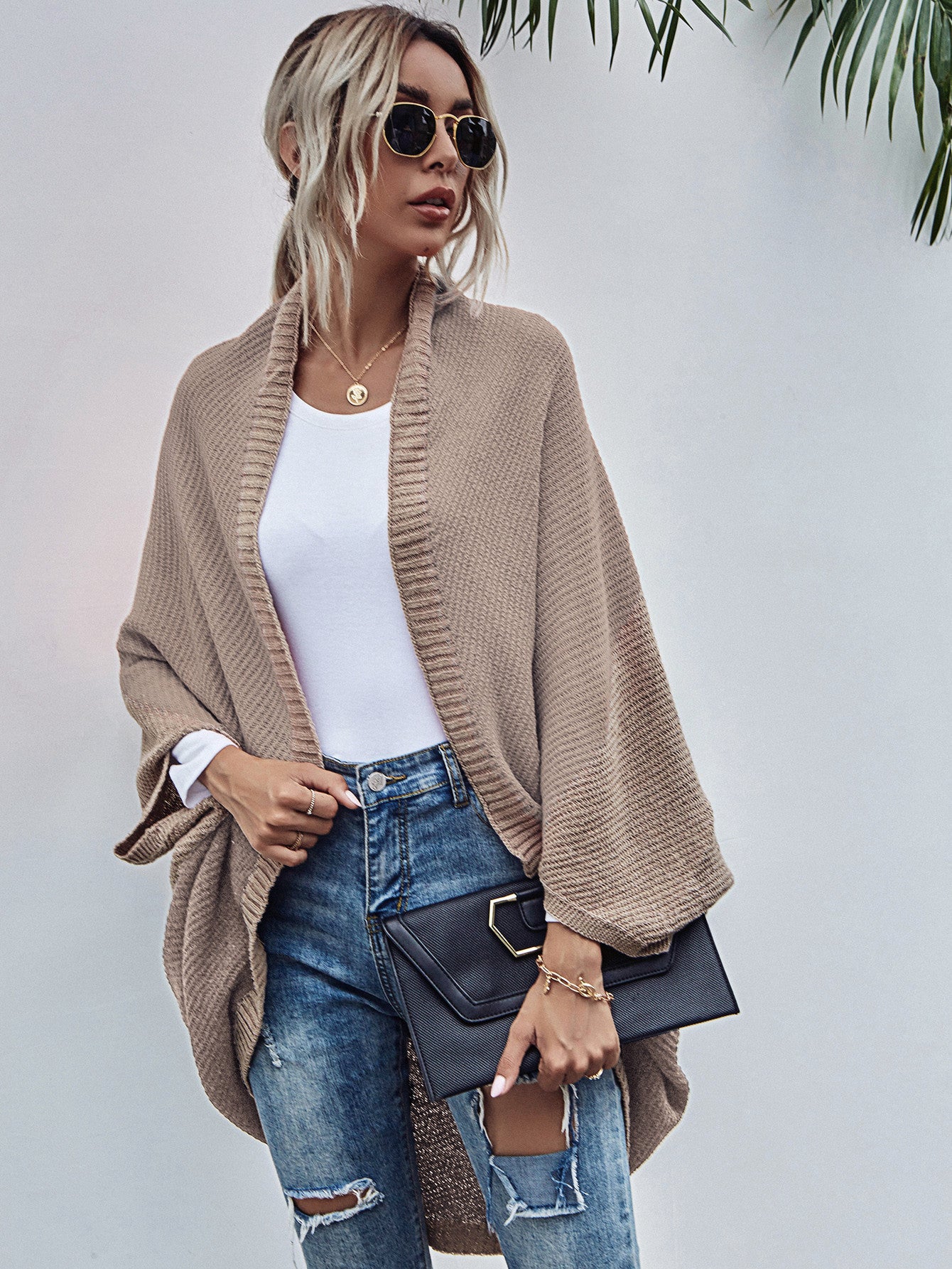Color Cape Autumn And Winter New Color Knitting Cardigan Sweater Coat