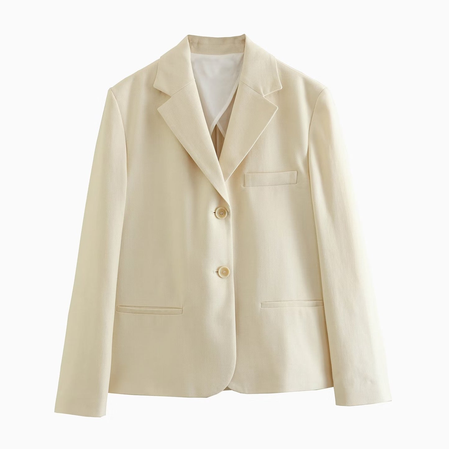 New Spring Breasted Cotton Suit Jacket + Cotton Pants Set With Belt K2-64888