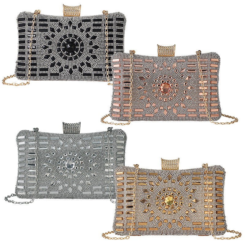 New Sunflower And Diamond Dinner Bag Ladies Banquet Bag Holding A Socialite Dress Evening Bag Female Bag