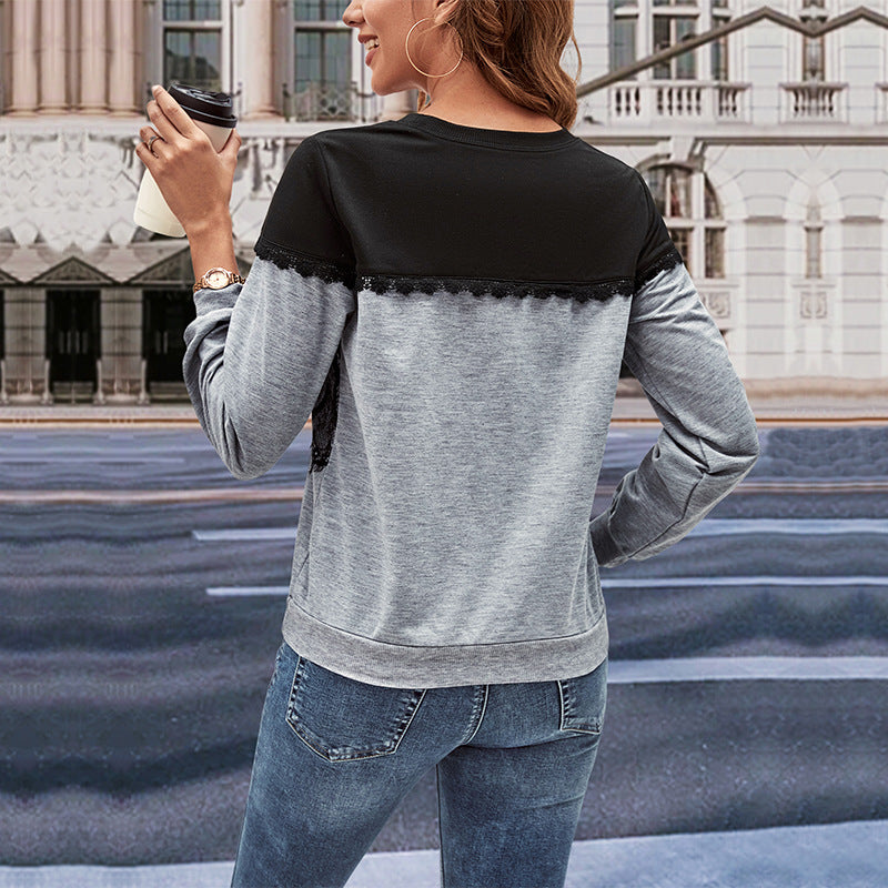 New Fashion Women Color Long-Sleeved Hoodie Female Autumn