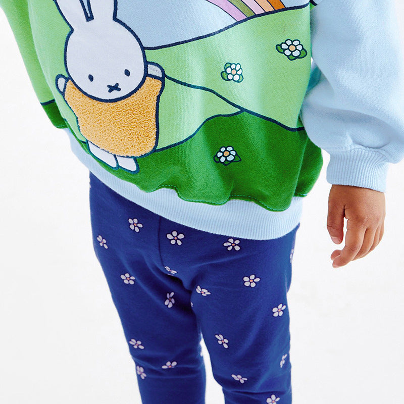 Girls Hoodie Long Sleeve Set Autumn Children's Cotton Set In The Little Child Pants Set