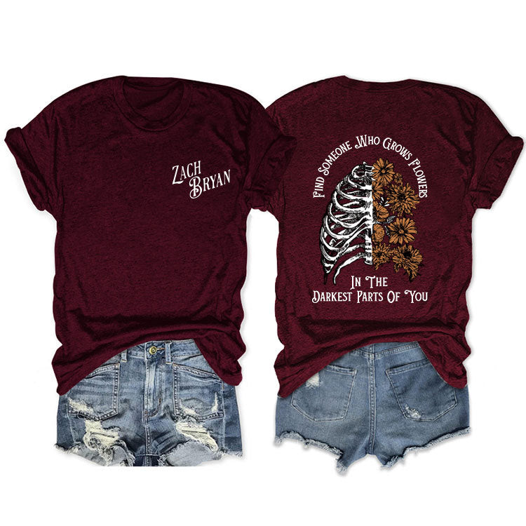 Fashion Casual Find Someone Who Grows Fun Crew Neck Summer Short Sleeves
