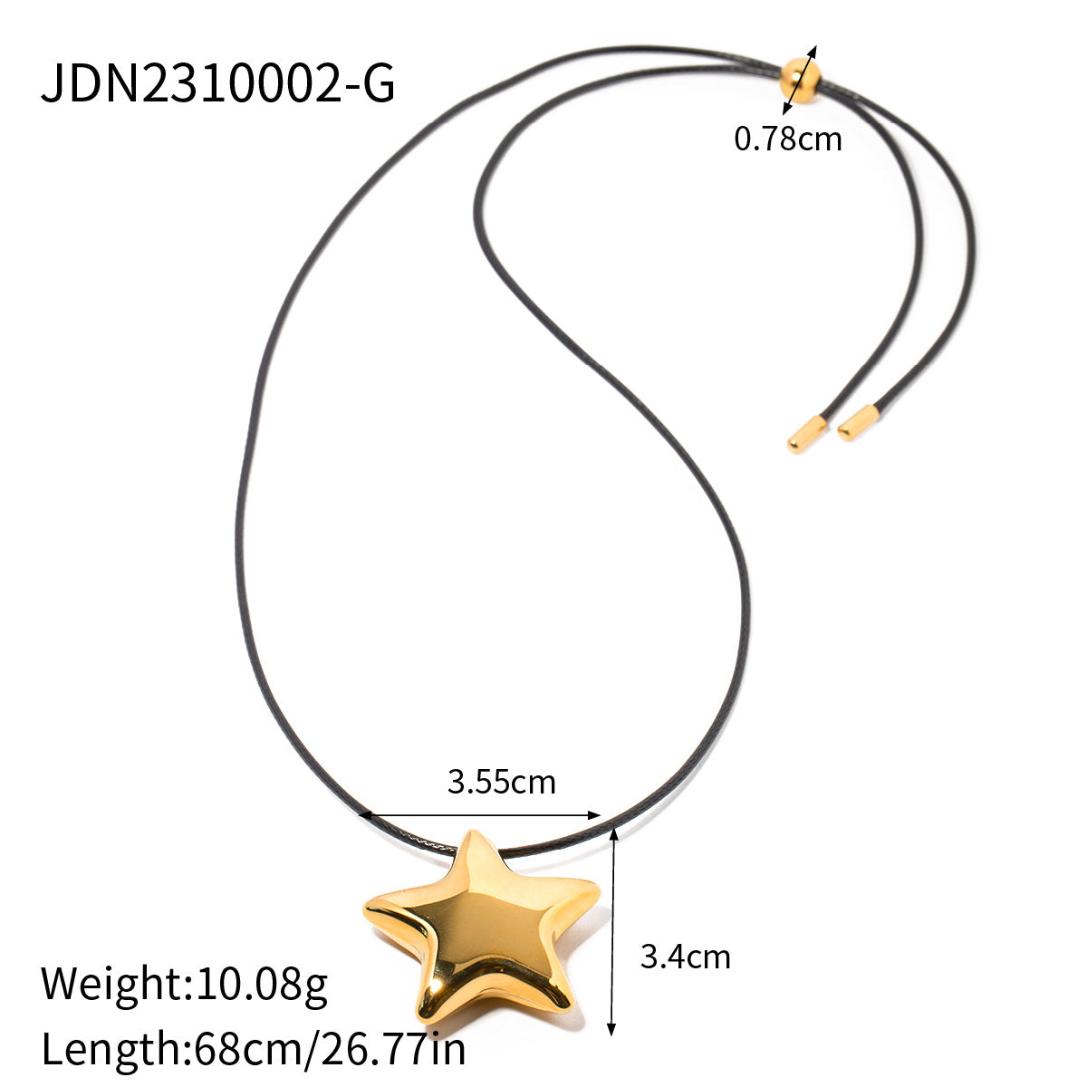 5pcs Hot Titanium Steel Pendant With 18K Gold Stainless Steel Necklace Women's Half Moon Shape Pendant