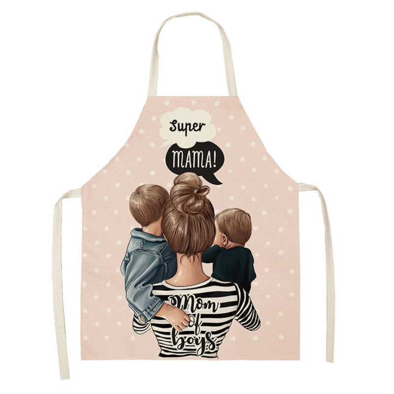 New Apron Mother's Day Parent-Child Apron Home Anti-Fouling Cotton Linen Sleeveless Overalls Customized By Enterprises