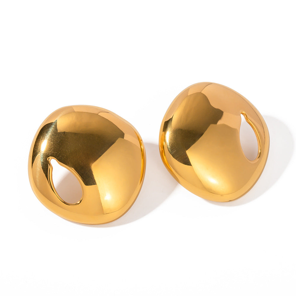 5pcs Stainless Hollow Earrings Stud New Fashion Temperament Niche Design Women Senior Ear