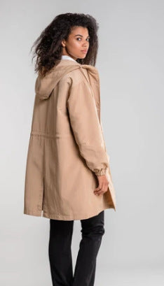 Women's Large Size Trench Coat In The Long Loose Long-Sleeved Coat Multi-Color Option