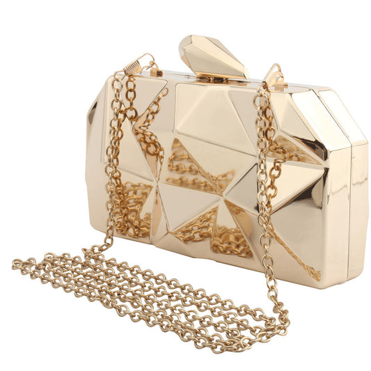 Women's New Metal Hand Dinner Bag Fashion Crossbody Chain One-Shoulder Banquet Dress Bag
