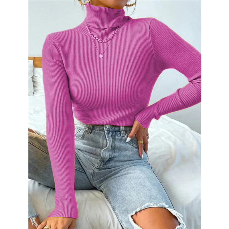 New Women's Turtleneck Sweater Pullover Knitted Top
