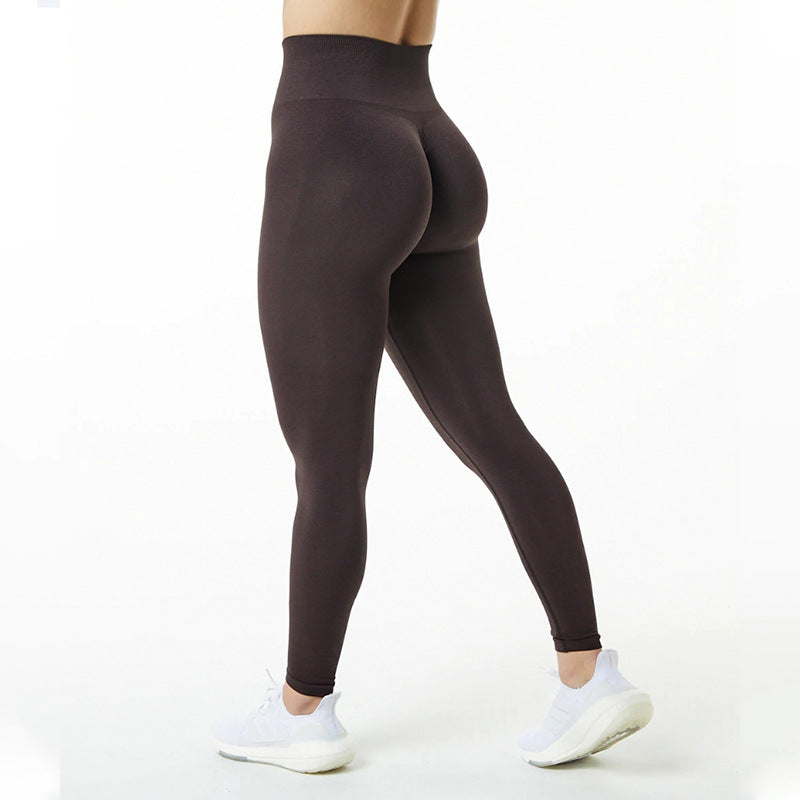 New Tight Height Waist Sports Pants Women's Hip Lift Fitness Pants Sports Peach Hip Naked Feeling Yoga Pants Women