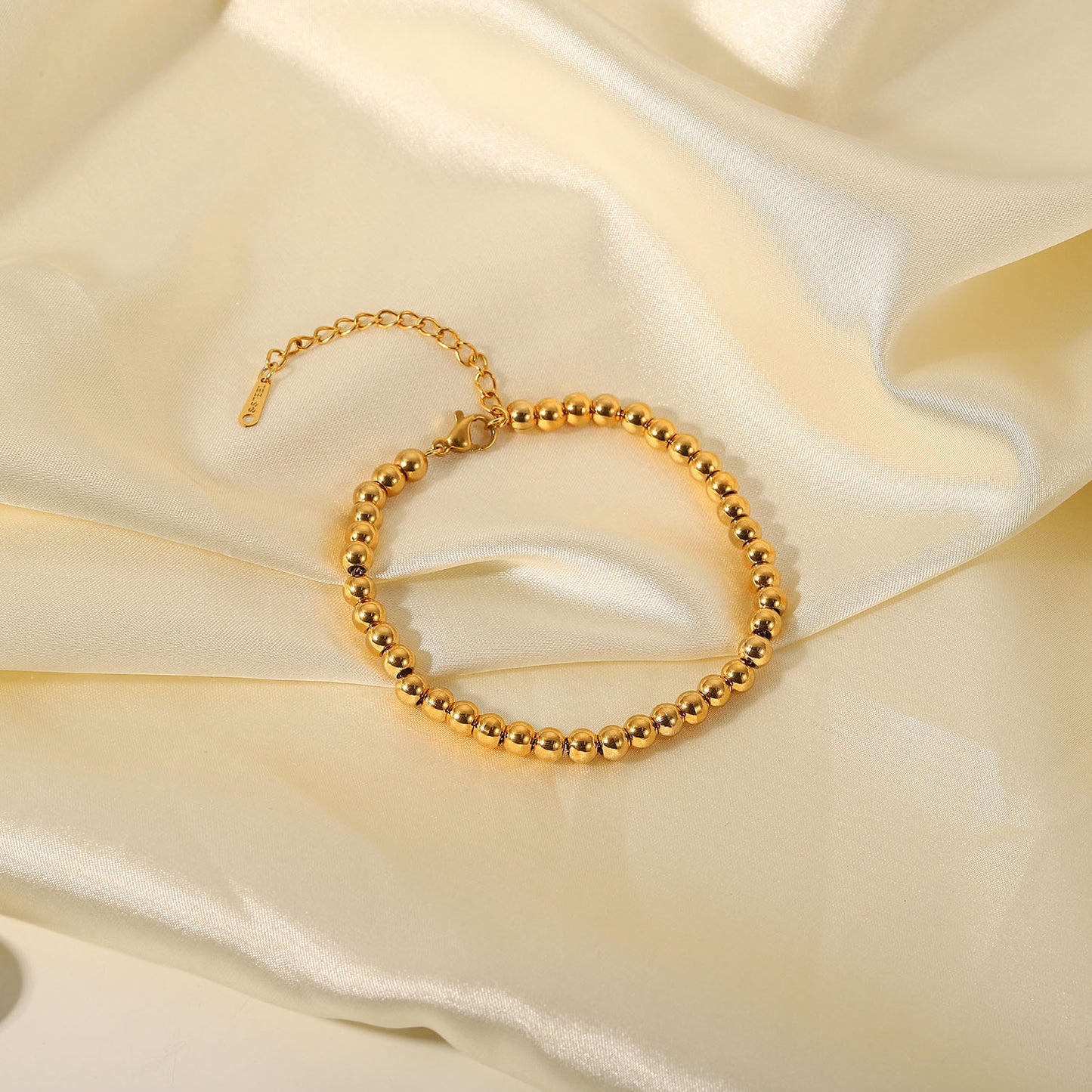5pcs New Titanium Steel Bracelet 18K Gold Steel Ball Bracelet Stainless Steel Geometric Women's Bracelet Jewelry