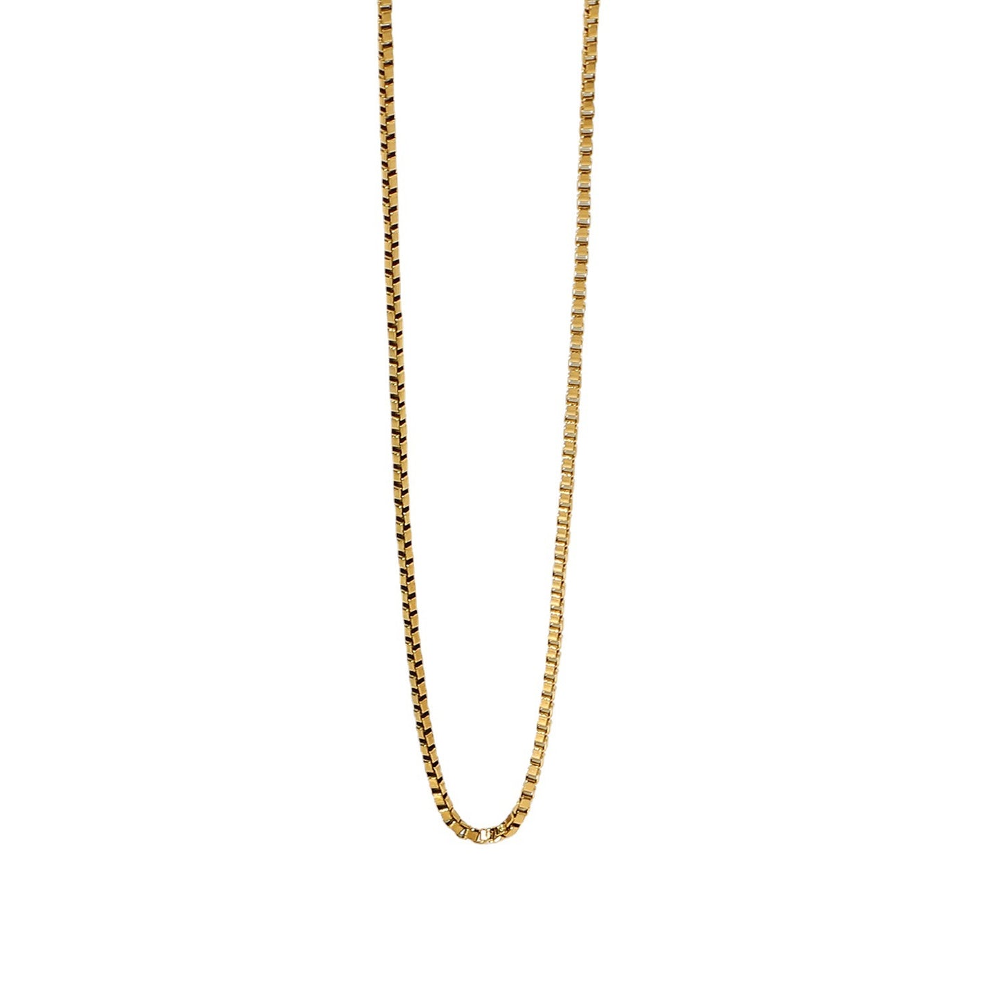 5pcs Women's Fine Jewelry 18K Gold-Plated Necklace Small Square Beads Stainless Steel Necklace Jewelry