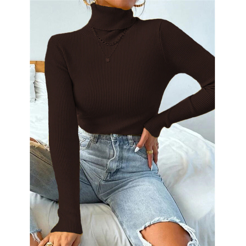 New Women's Turtleneck Sweater Pullover Knitted Top