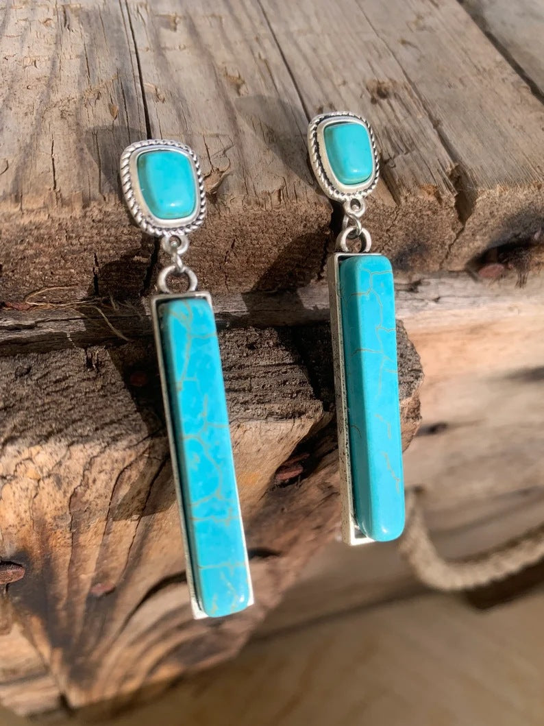Personality Absorption Clear Rectangular Earring Pendant In Early Spring New