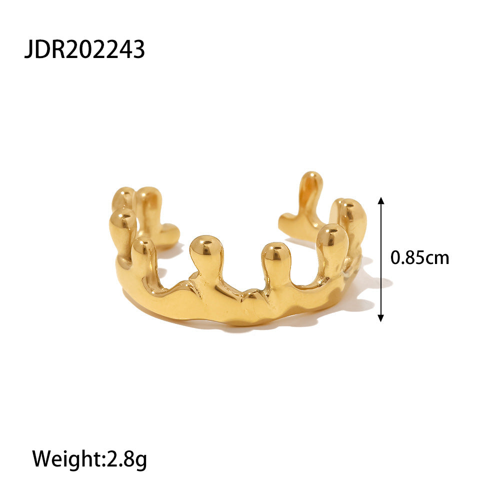 5pcs No Irregular Geometric Lines Ring Female Personality Hip Hop Opening Adjustable Index Finger Ring Couple Ring