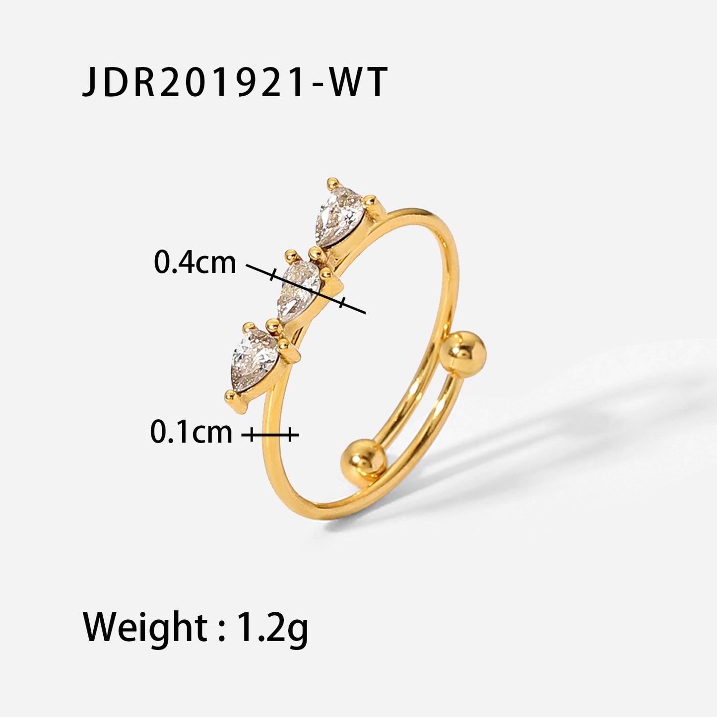 5pcs Fine Style Titanium Steel Ring 18K Gold Stainless Steel Inlaid Zircon Ring Fashion Hand Jewelry Women