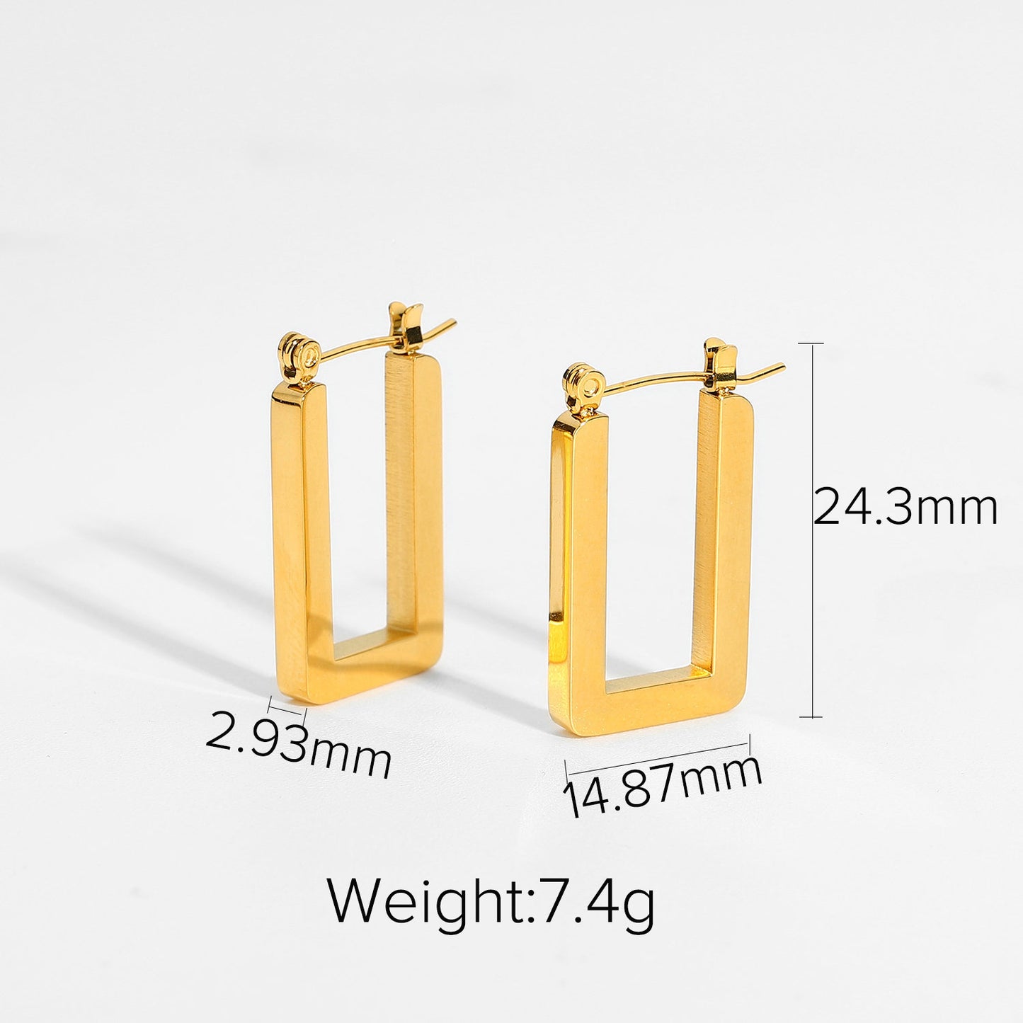 5pcs New Chunky Twist Croissant Stud Earrings 18 Gold-Plated Stainless Steel Ring Earrings For Women