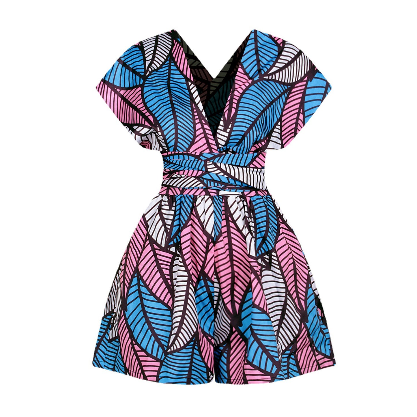 Digital Print Diy Multi-Wear One-Piece Shorts Indonesian Fashion Casual Loose Culottes