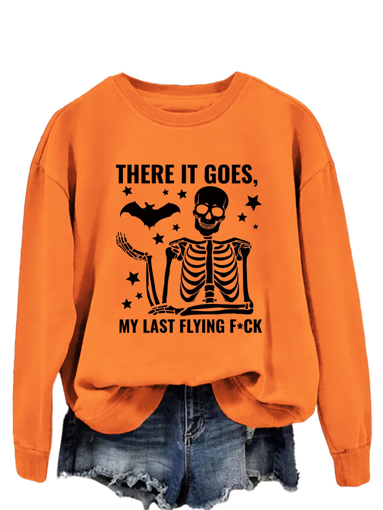 Print There It Goes Comfortable All-In-One Pullover Hoodie Autumn Fashion Long-Sleeved Shirt