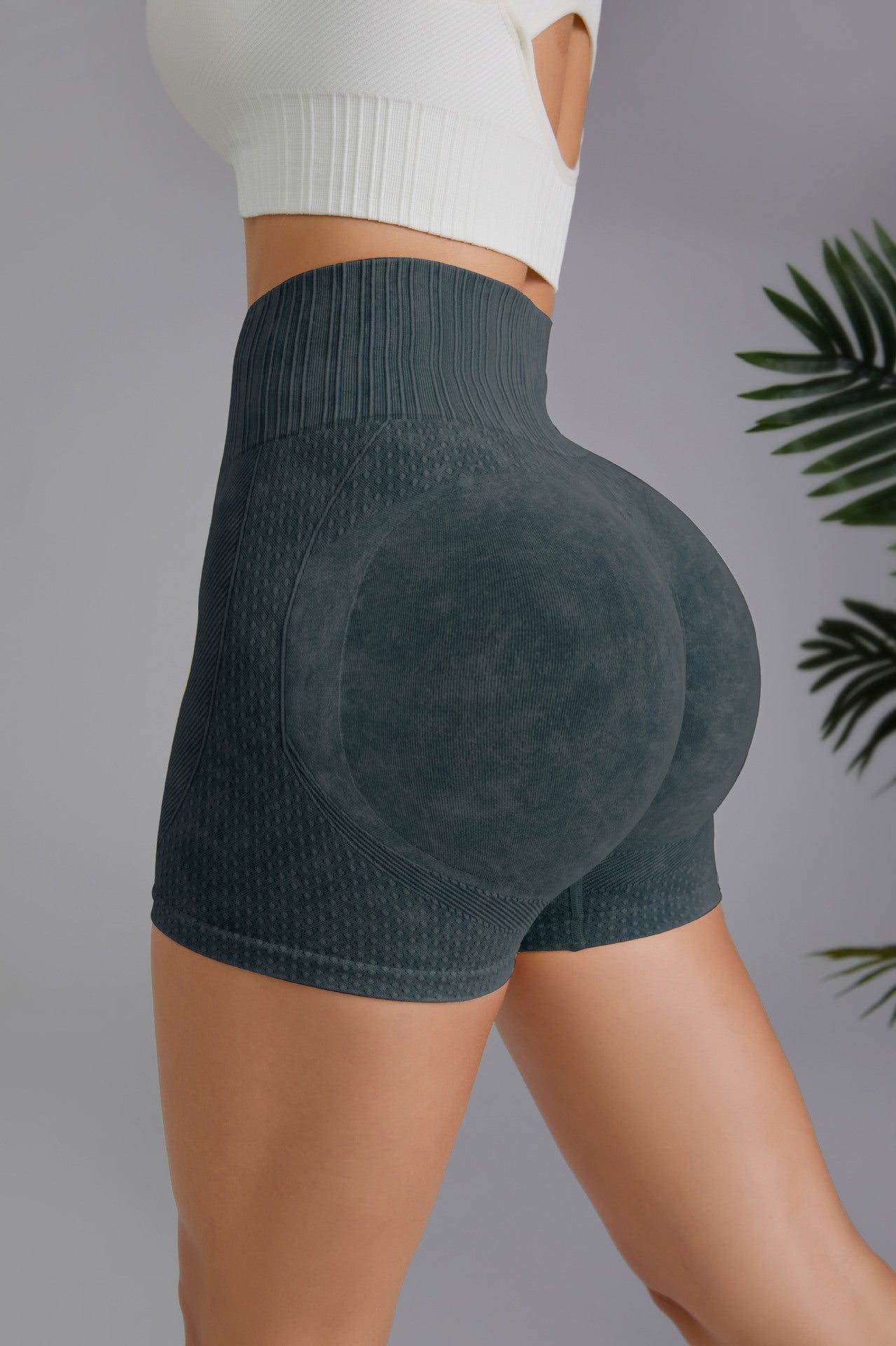Sand-Washed Yoga Shorts High-Waisted Hip Lift Fitness Pants Quick Dry Running Tight Shorts Wear Three-Quarter Pants Over