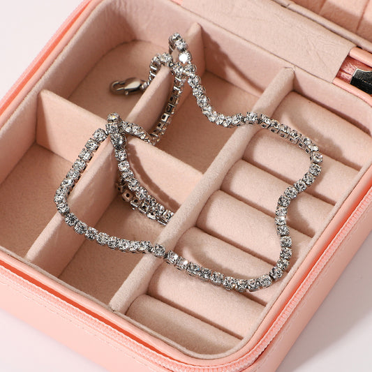 5pcs New Fashion Gold-Plated Stainless Steel Necklace Jewelry Stacked Single Circle Cubic Zircon Necklace Necklaces Necklaces For Women