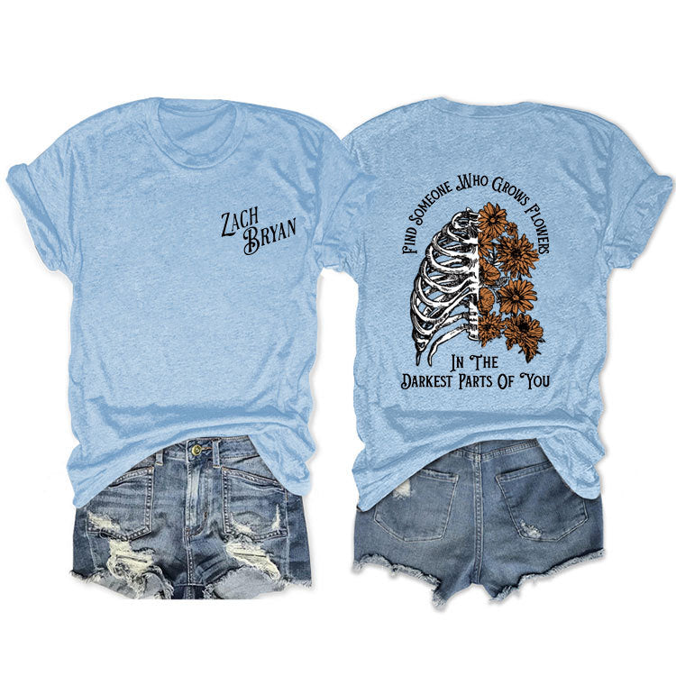 Fashion Casual Find Someone Who Grows Fun Crew Neck Summer Short Sleeves