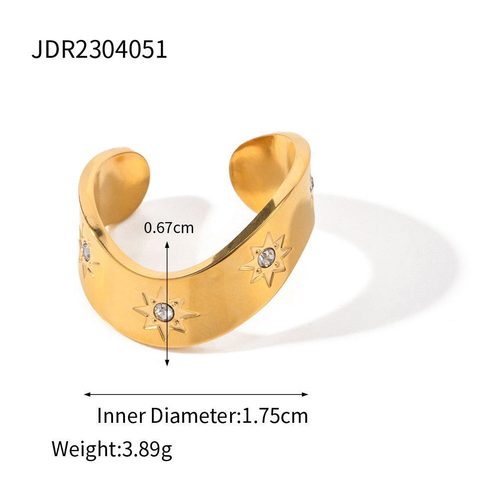 5pcs The Titanium Steel Earrings Fashion All-In-One 18K Gold Stainless Steel Earrings